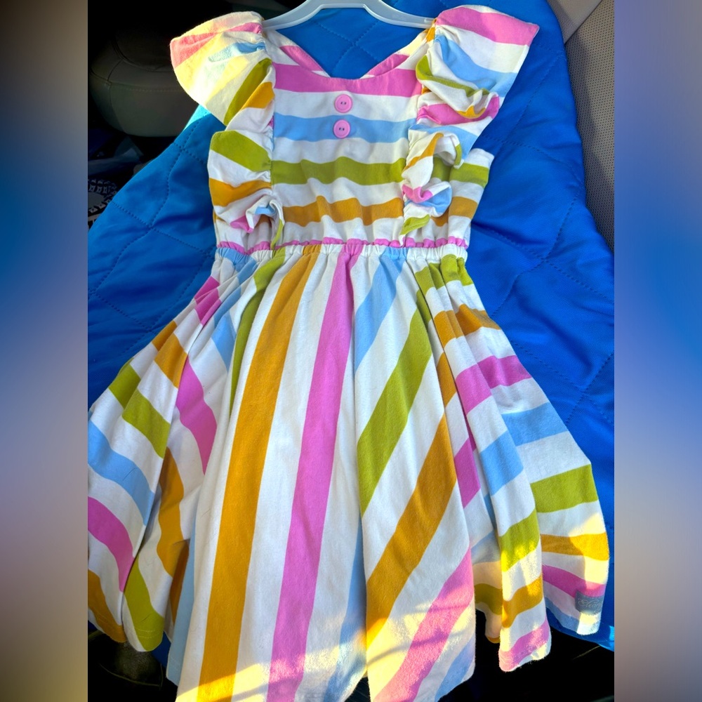 Eleanor Rose Multi-Stripe Size 8/10 stretch knit dress